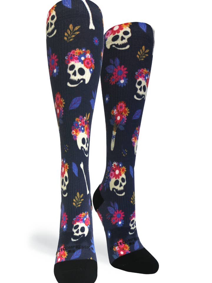 Calcetines de compresión 360 Flower Hair OTC (estándar y extra anchos) para venta al por mayor de Crazy Compression