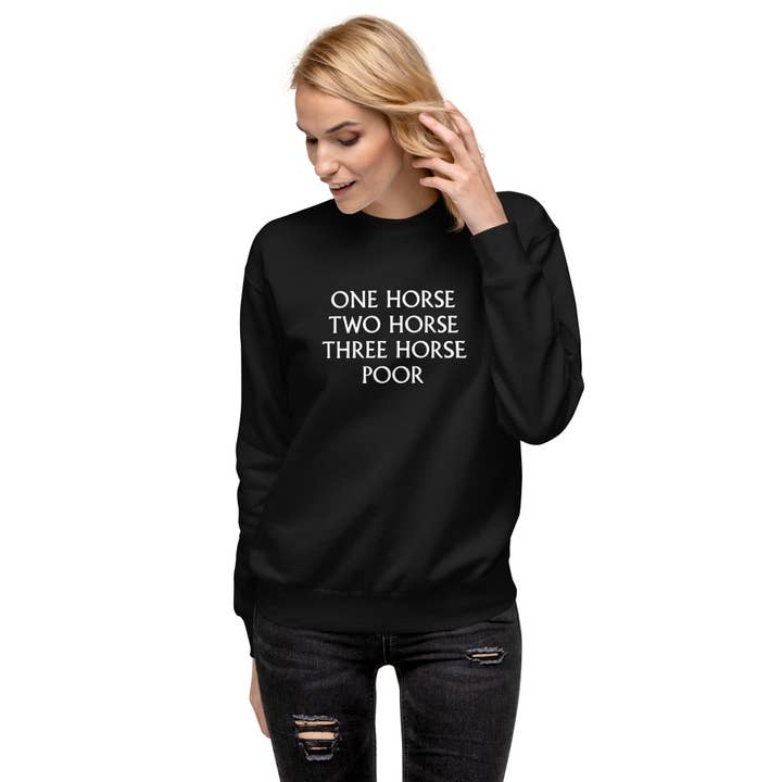Unisex Premium Sweatshirt - One Horse for wholesale by un.sus.tain.a.ble equestrian