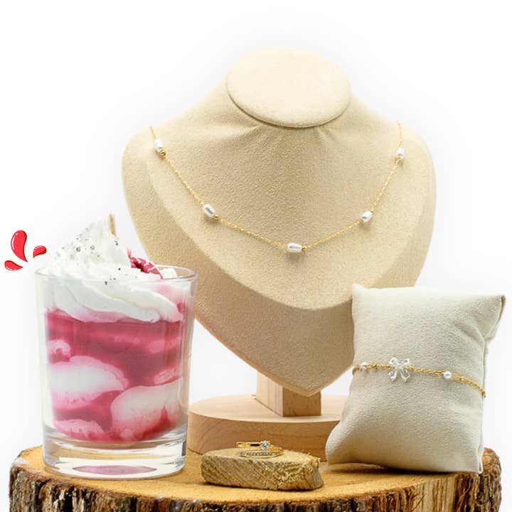 Gourmet candy cane jewel candle - Christmas for wholesale by Les Fées Mères