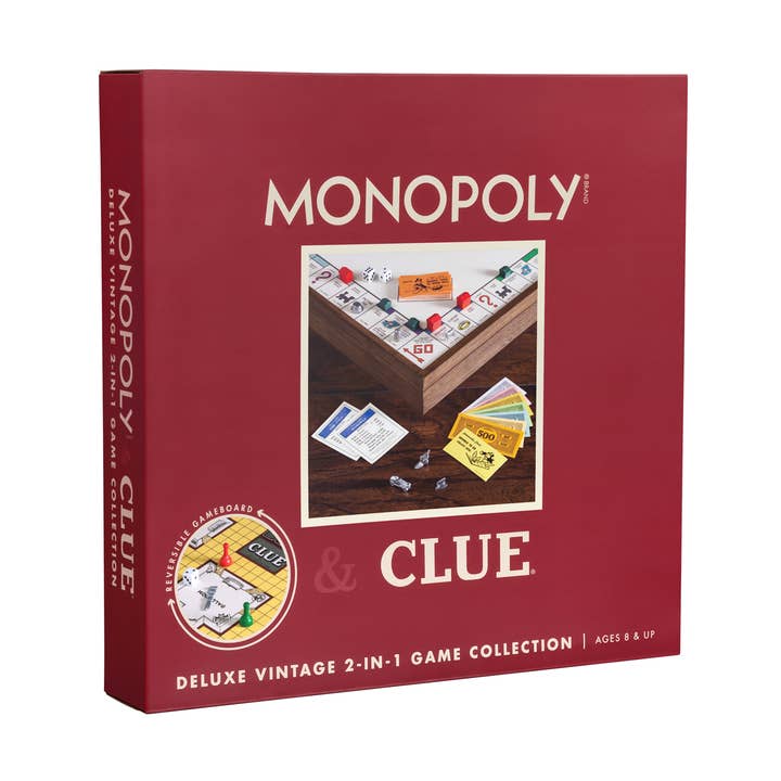 Monopoly & Clue 2-in-1 Deluxe Vintage Edition for wholesale by WS Game Company