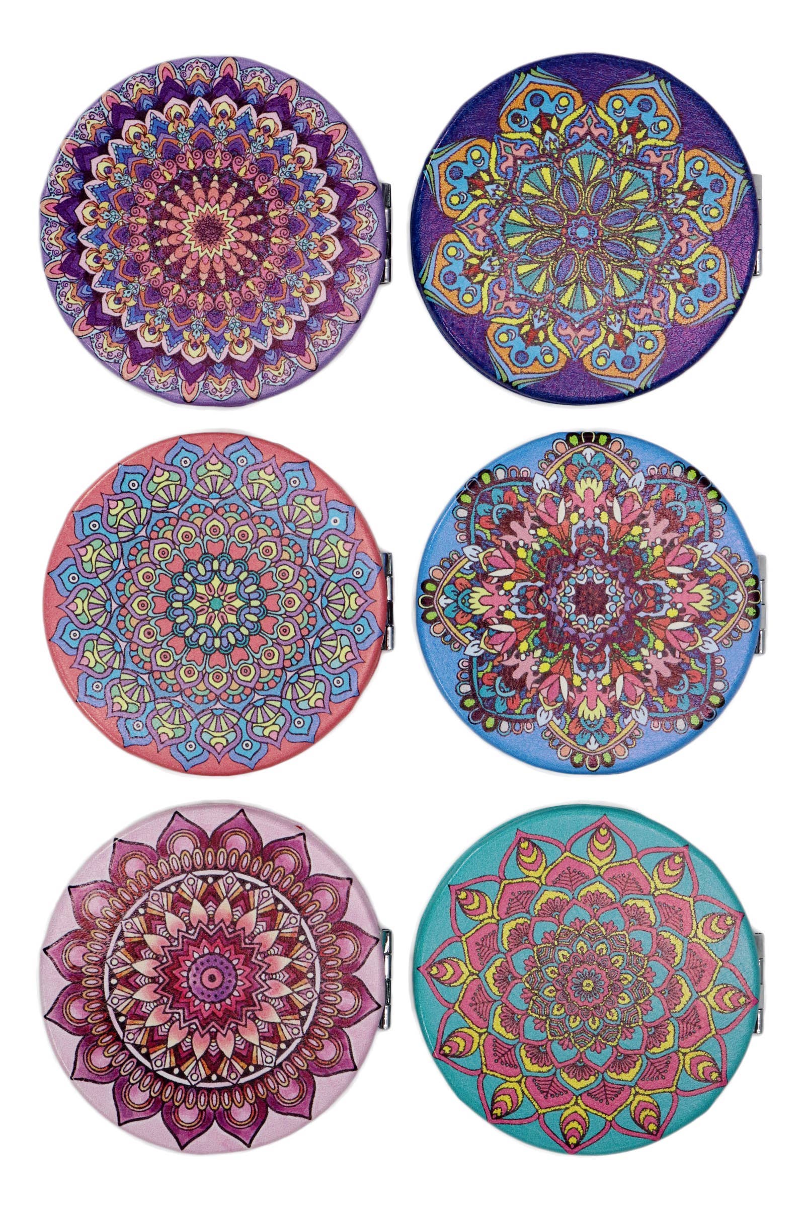 ASSORTITI Specchietto Compatto Circolare a Mosaico Mandala - 12 Pezzi in vendita all'ingrosso su Faire2