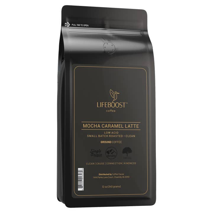 Mocha Caramel Latte for wholesale by Lifeboost Coffee