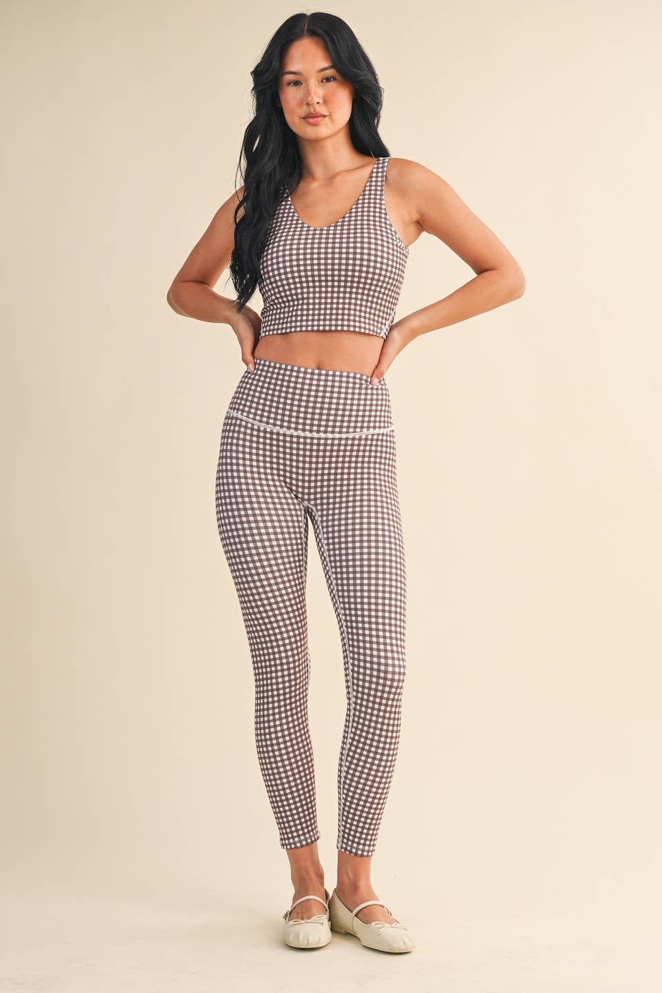 KIMBERLY C - Wholesale Sports Bra - Women's - Gingham Print Aligned Performance Cropped Tank Top26