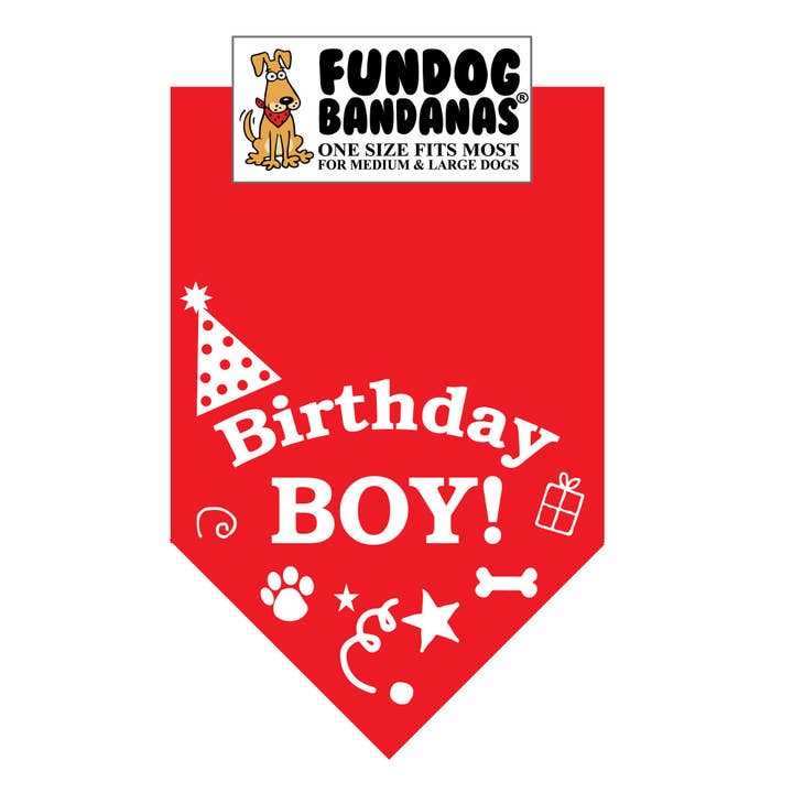 Assorted Colors 5 Pack - Birthday Boy Dog Bandana for wholesale on Faire