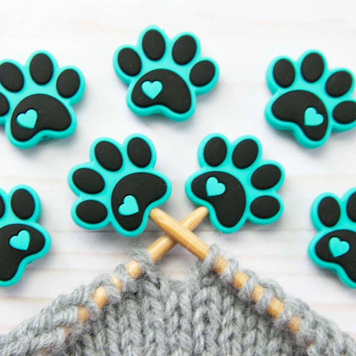 Fox & Pine Stitches - Wholesale Knitting/Crochet Supplies - Turquoise Paw | Stitch Stoppers Knitting Notions