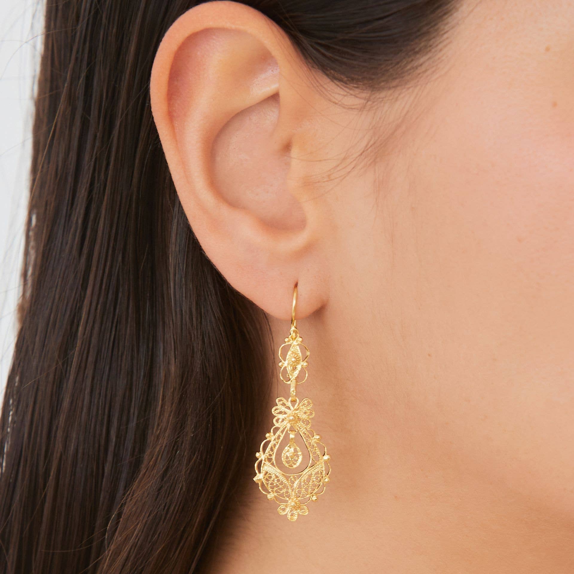 PORTUGAL JEWELS – wholesale Dangle earrings – Earrings Princess in Gold Plated Silver2