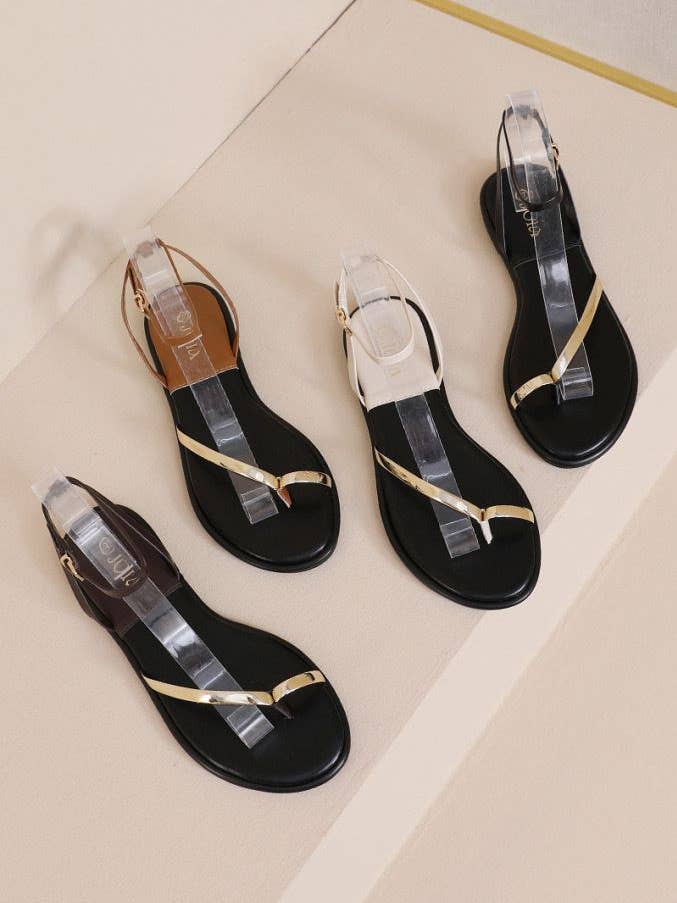 Sandales confort chic à brides Métallisé H8-1183A pour la vente par Joia Paris