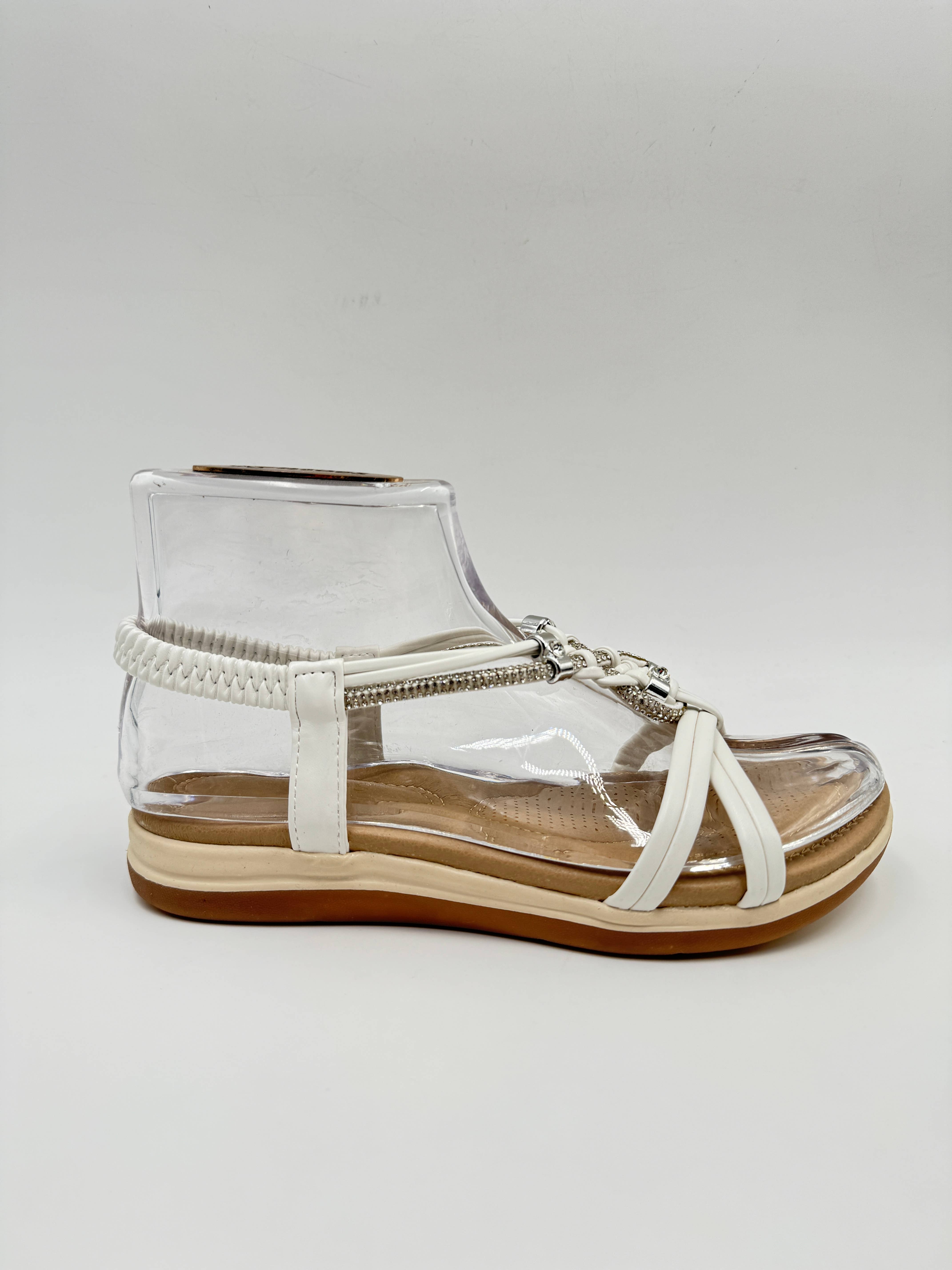 Rentoes – wholesale Sandals – Women's – Elegant Crystal Woven Summer Comfort Sandals V12006