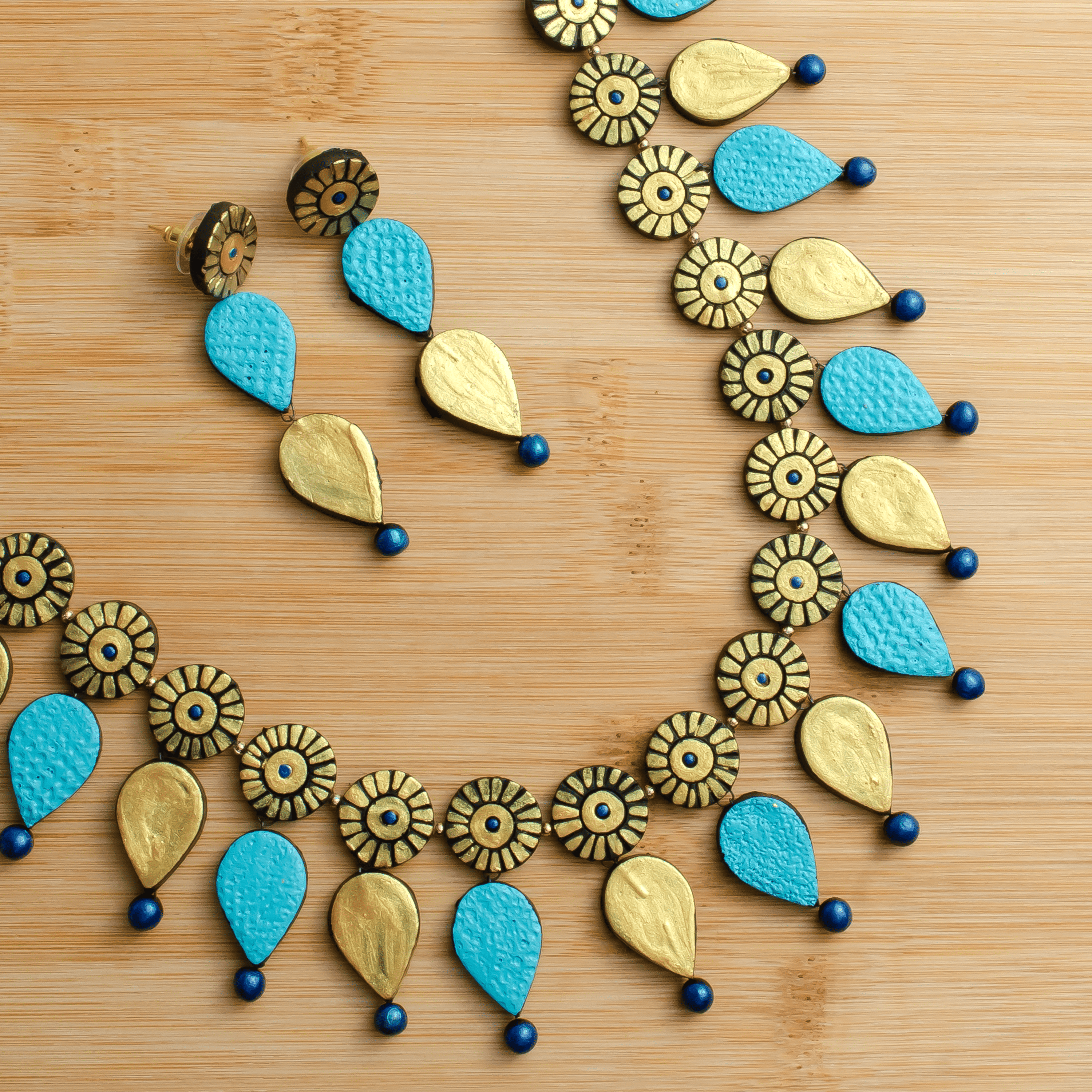 House of Kraft - Wholesale Jewelry Set - Water Droplet Jewelry Set | Clay Jewelry | Purple Jewelry2