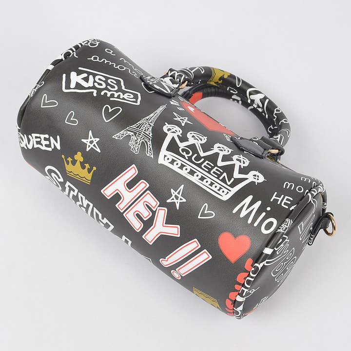 3AM BY H&D ACCESSORIES - Wholesale Crossbody Bag - Women's - Graffiti Boston Bag W/airpod Purse