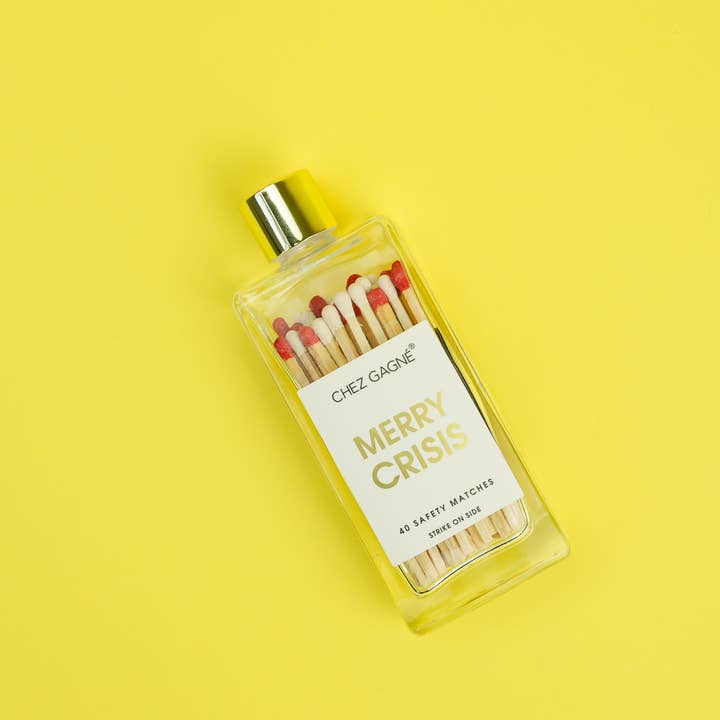 Chez Gagné - Wholesale Lucifers - Merry Crisis - Veiligheidslucifers in glazen fles - Wit/Rood4