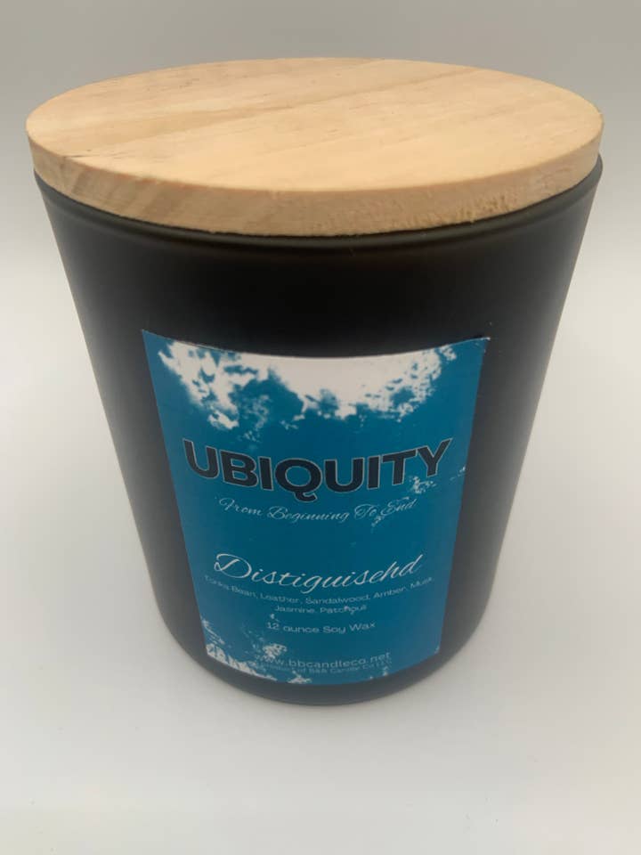 Ubiquity Ausgezeichnete 12oz Duftkerze Maskuline Luxus Schwarzer Matter Holzdeckel für den Großhandel von B&B Candle Co.