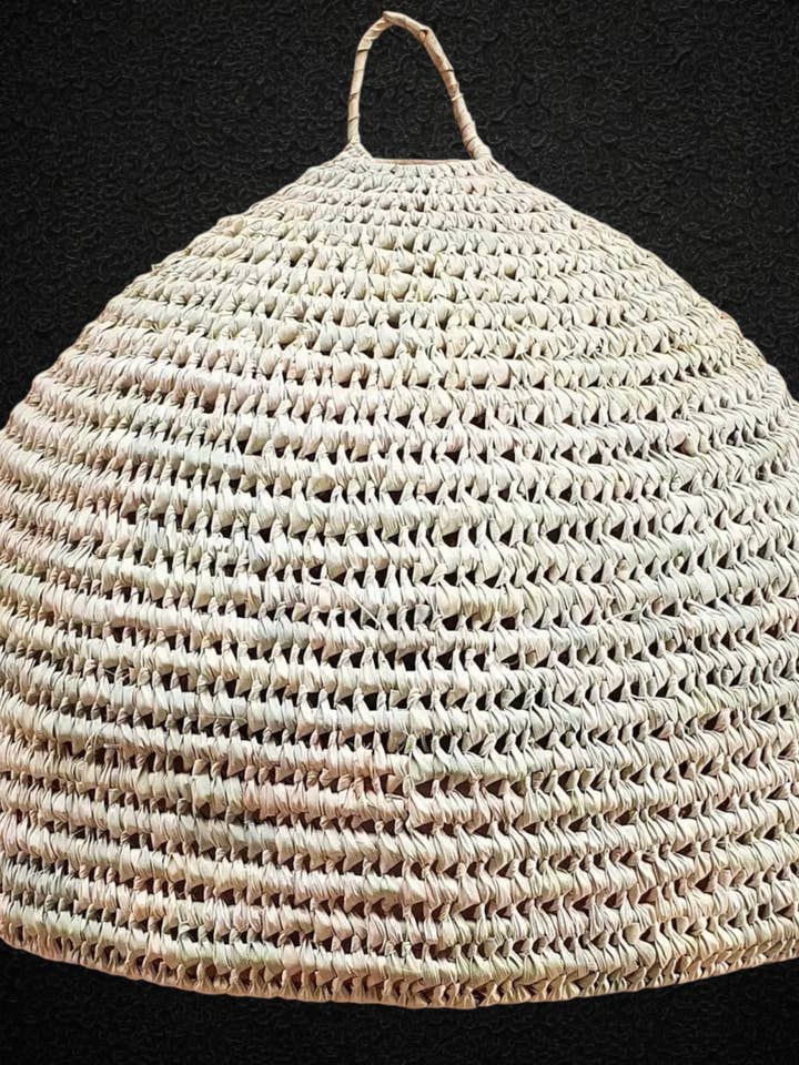 Handmade Moroccan Woven Straw Bell Pendant Lamp for wholesale by Mikwi