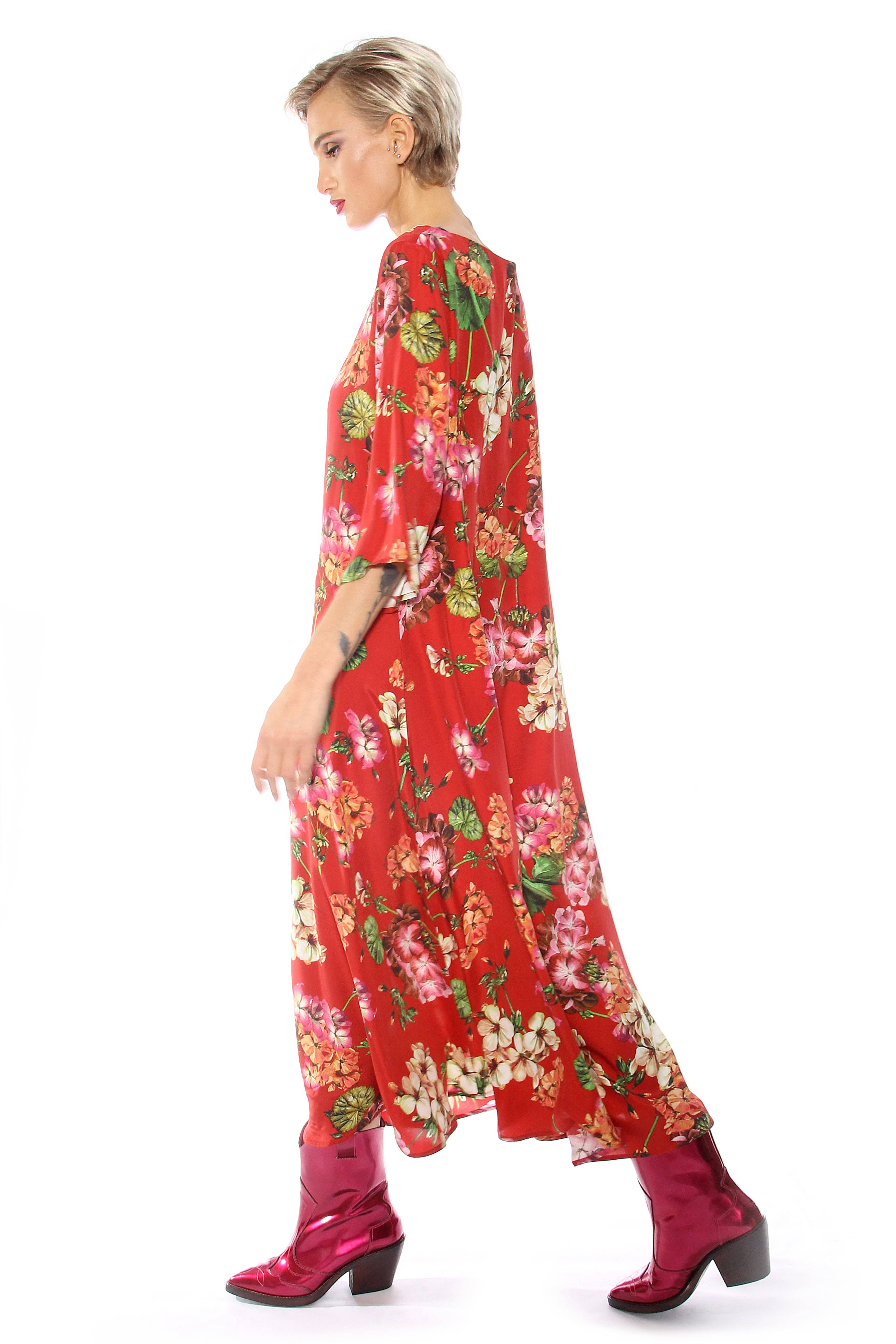 Maya Seyferth - Wholesale Dress - Women's - red silk floral dress4