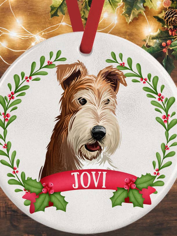Wire Fox Terrier Christmas Decoration for wholesale by WagATudeTags