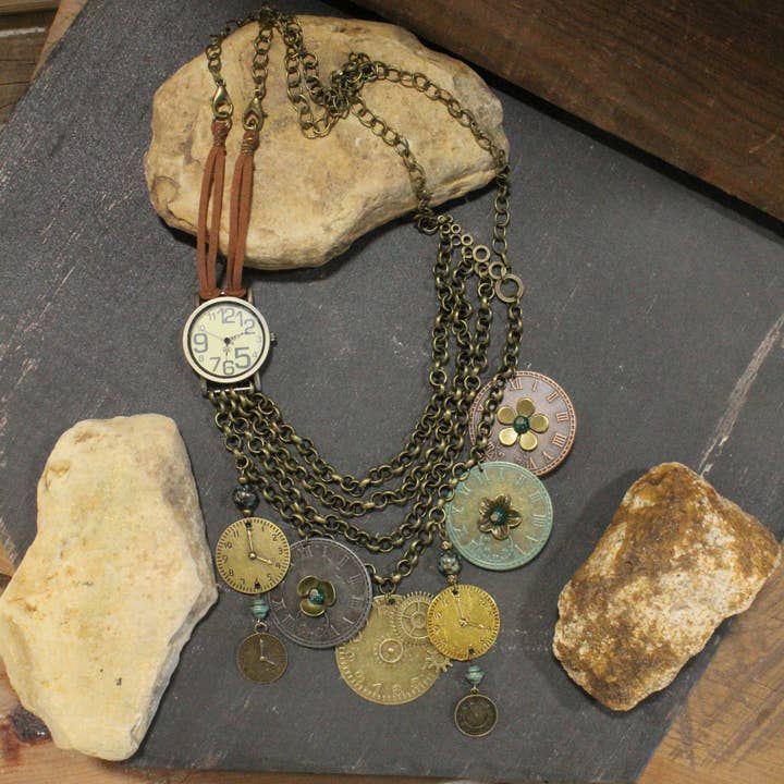 It's 5 O'clock Somewhere Charm'd Necklace for wholesale by The Primitive Peddler, Inc.