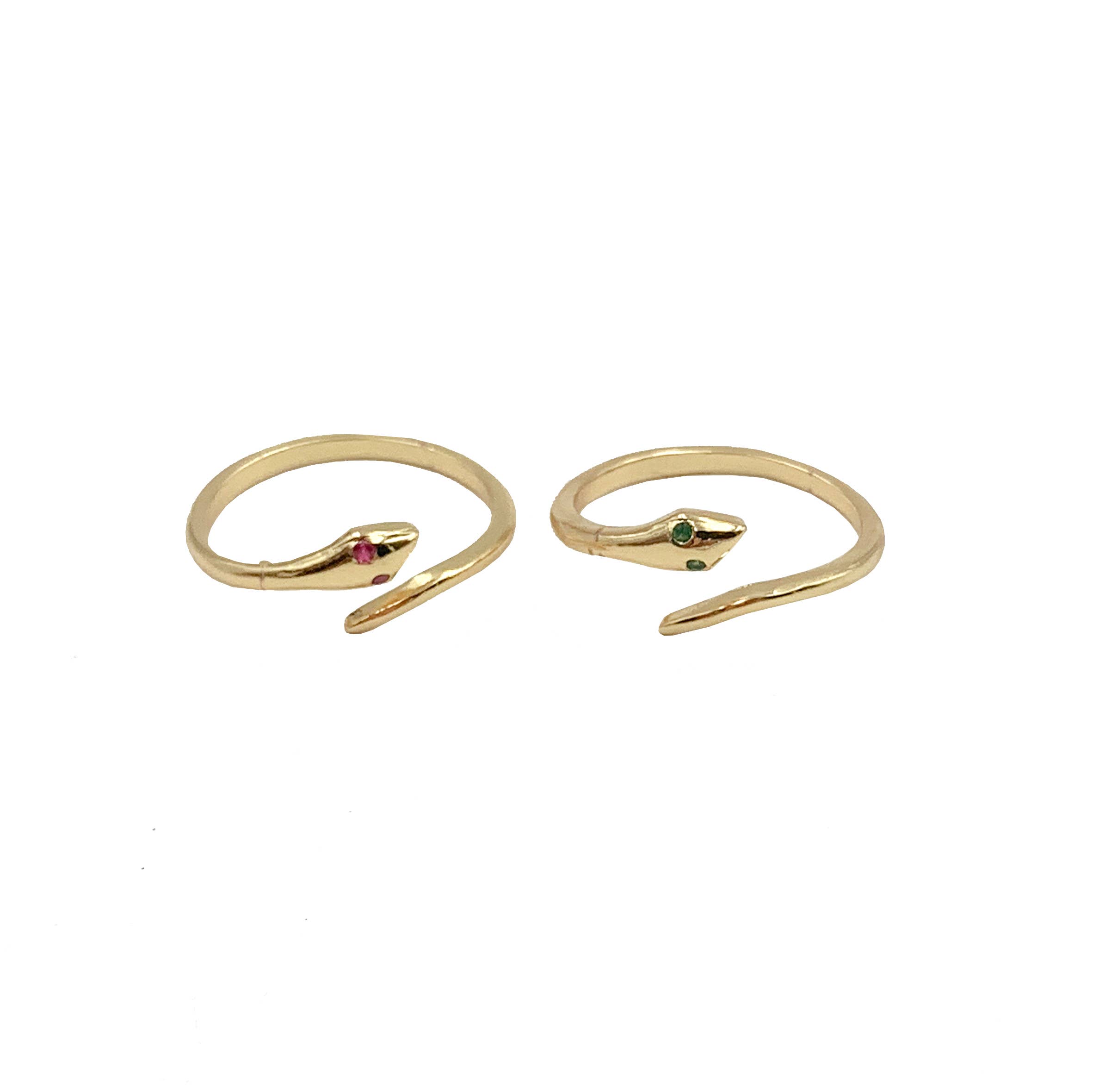 Beads Creation - Wholesale Band/Stacked Ring - 14K Gold Snake Stackable Minimalist Gold Ring, 2mm, RG0090