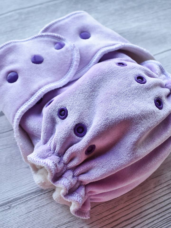 Bamboo night diaper, light purple for wholesale by KKfabricsandcreations