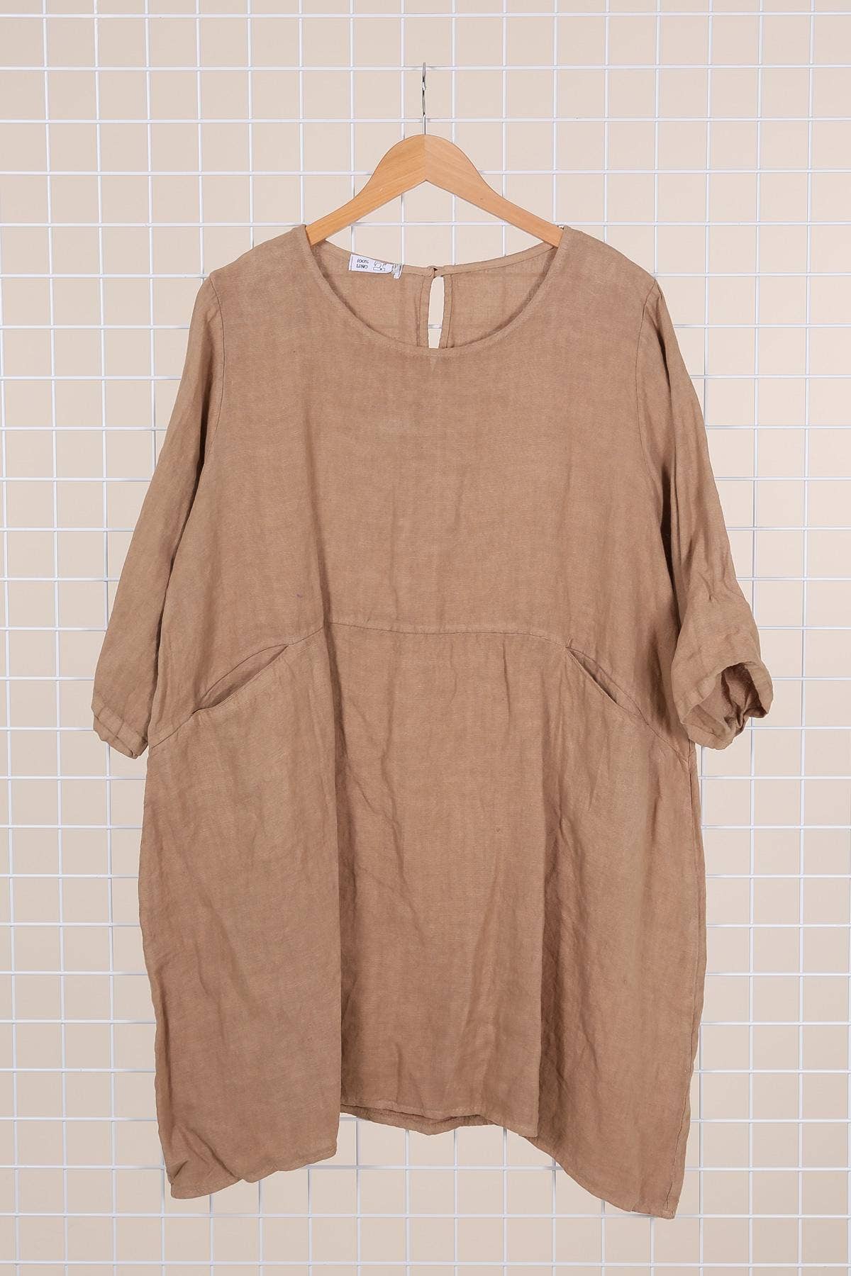 la maison des fibres naturelles – Engroshandel Kjole - Dame – Kort hørkjole med rund hals i 100 % hør 671937