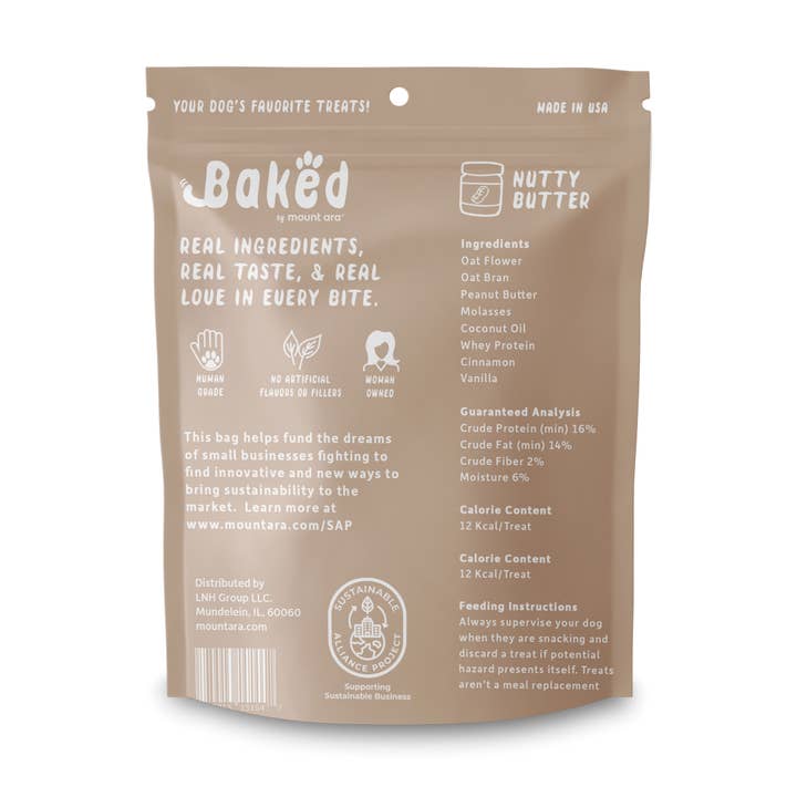Mount Ara - Wholesale Pet Treats - Dog - Baked 6oz Peanut Butter Cookies1
