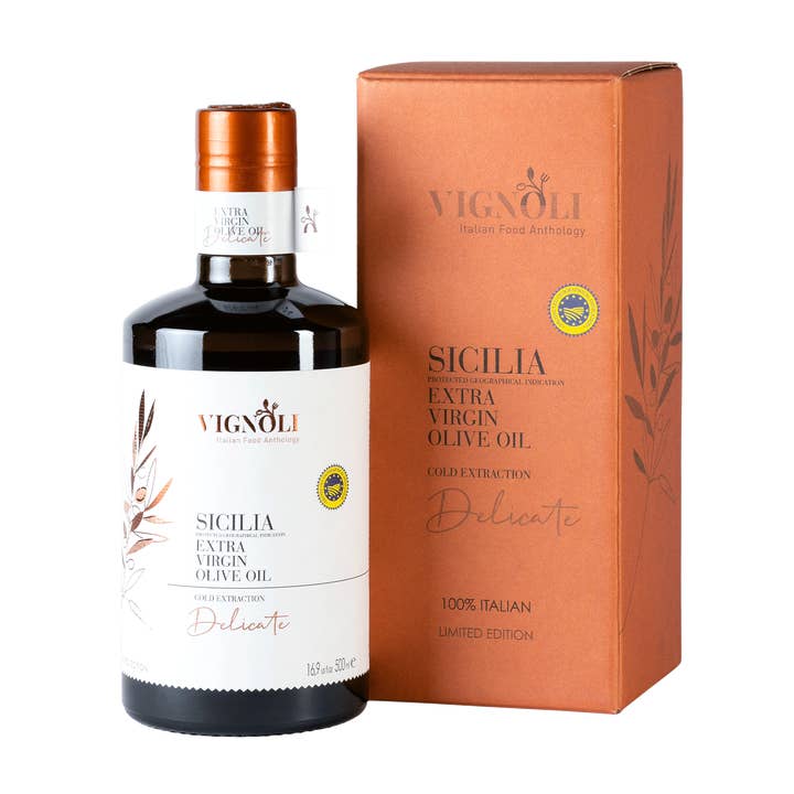Vignoli Food - Wholesale Olive Oil - Extra Virgin Olive Oil IGP Sicilia - Delicate - 16.9 Fl Oz