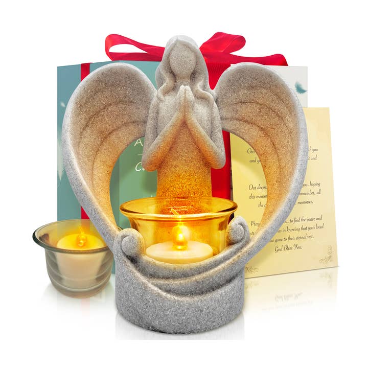 Angel Statue in Memory of Loved Ones - Tealight Candle Holder for wholesale by OakiWay