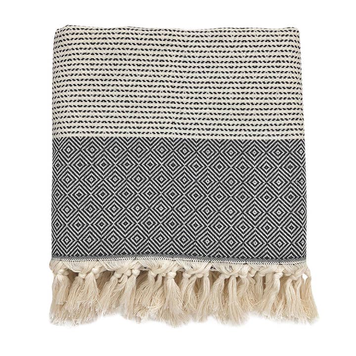 Diamond Stripe Turkish Throw for wholesale by SLATE + SALT
