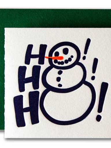 Ho Ho Ho Tiny Holiday Card for wholesale by Ladyfingers Letterpress