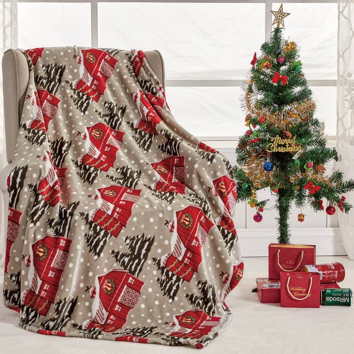 Infinite Basics - Wholesale Throw Blanket - Christmas Blanket Cozy Festive Holiday Throw Blanket 50" x 60"13