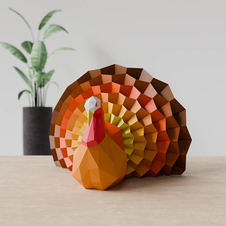 PAPERCRAFT WORLD - Venta al por mayor Kit de manualidades - Modelos de origami en papel pintado con pavo sentado en 3D