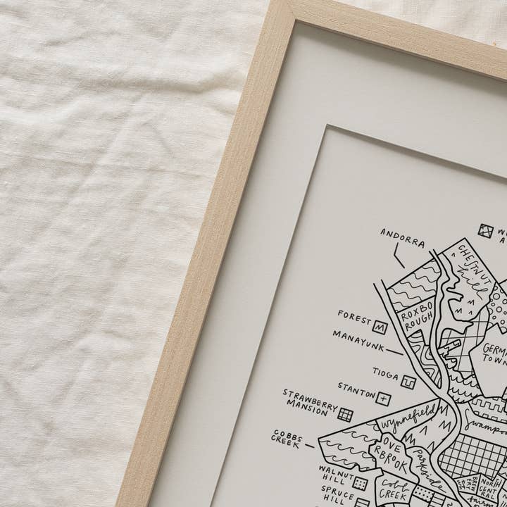 By Aleisha - Wholesale Art Print - Philadelphia Neighborhood Map Print5