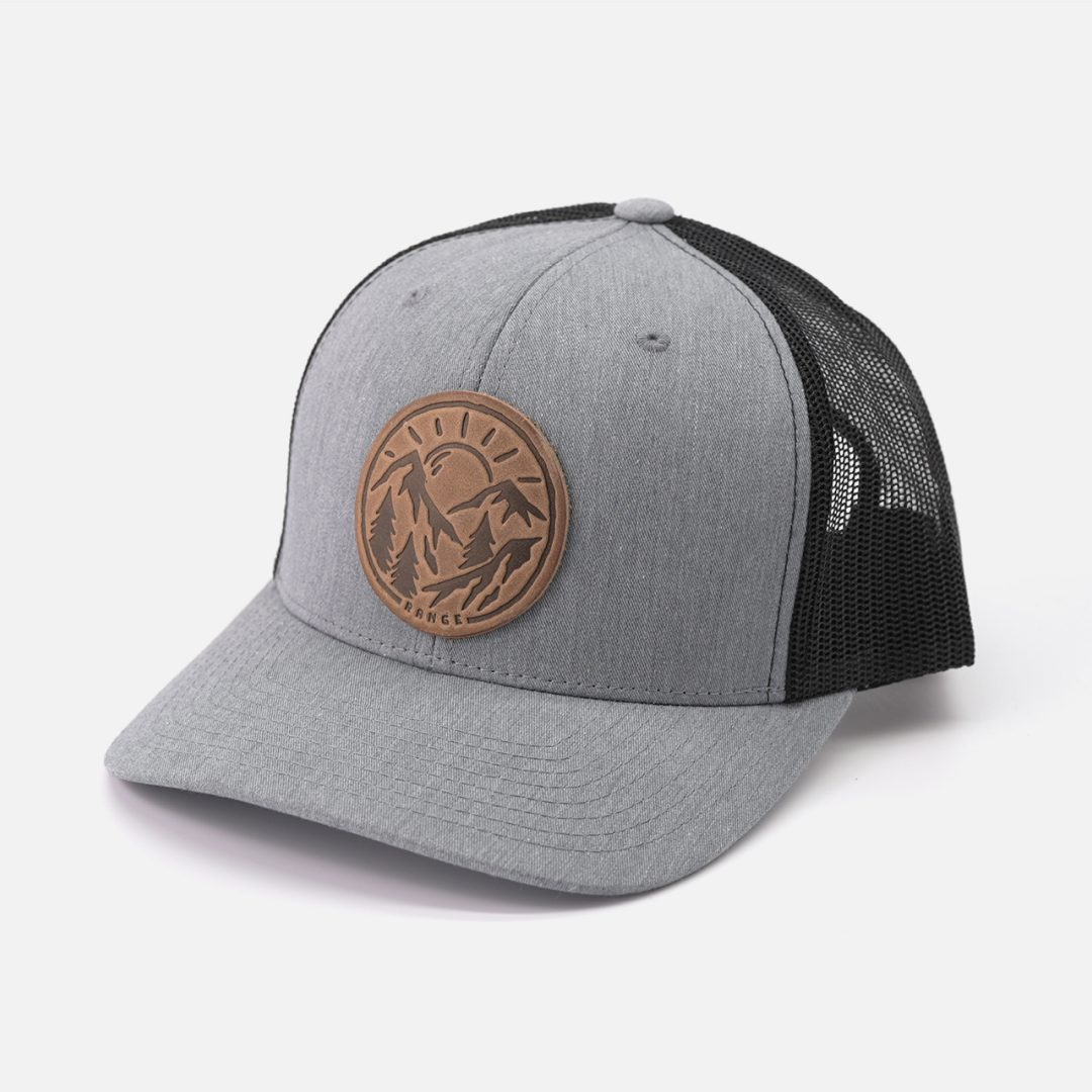 Range Leather Co. - Vente Casquette de camionneur – unisexe - Chapeau vintage Sunrise | Casquette de camionneur à patch en cuir9