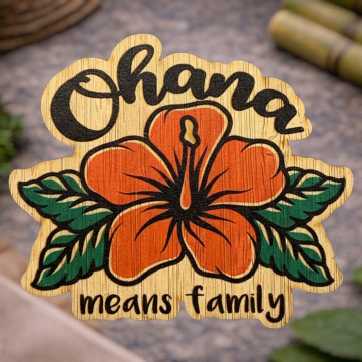 Ohana Betyder Familie for engroshandel hos Bamboo Wood Stickers