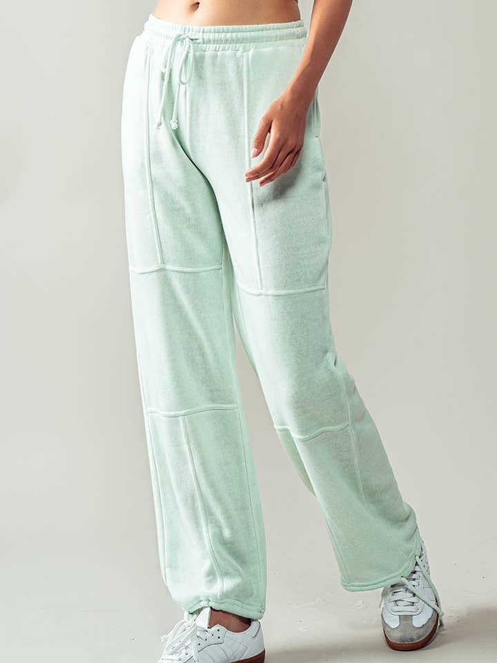 MINT Mineral Wash Drawstring Elastic Cuff Casual Joggers for wholesale on Faire5