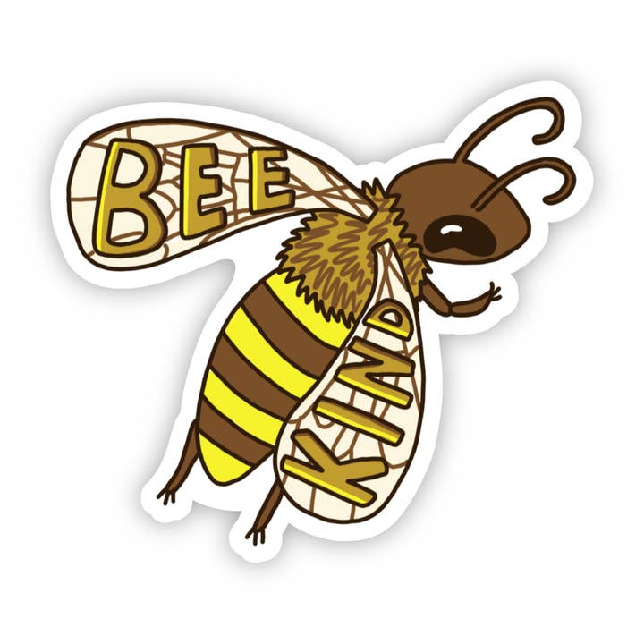 Bee Kind Yellow Bee Sticker for wholesale by Big Moods