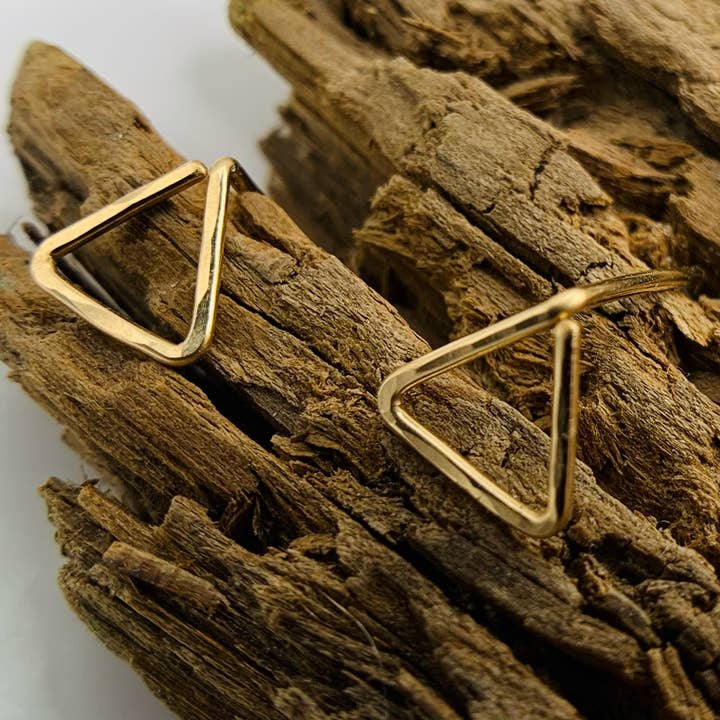 Rachel Renee Jewelry - Wholesale Stud/Post Earrings - JAMIE Triangle Hammered Stud3