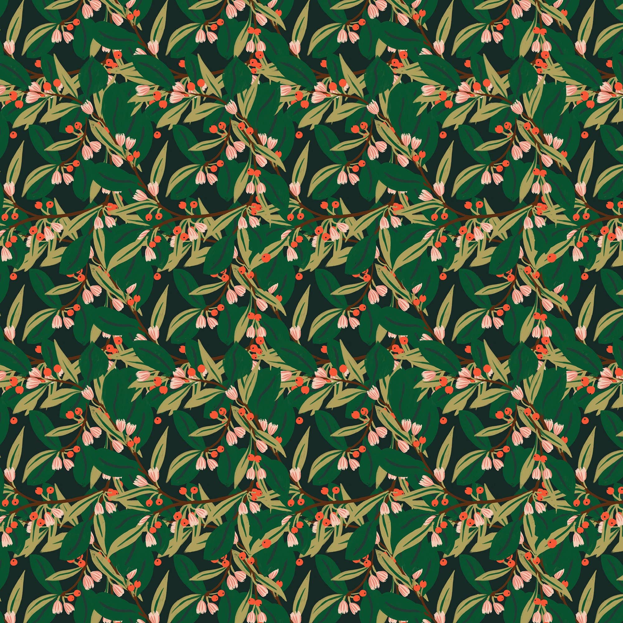 Lomond Paper Co - Wholesale Flat Wrap - Christmas Greenery DEEP GREEN Gift Wrap2
