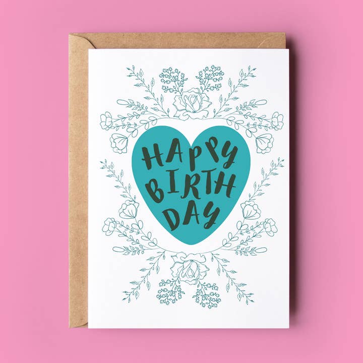 Happy Birthday - Blue Birthday cards for wholesale by Wonky Cards