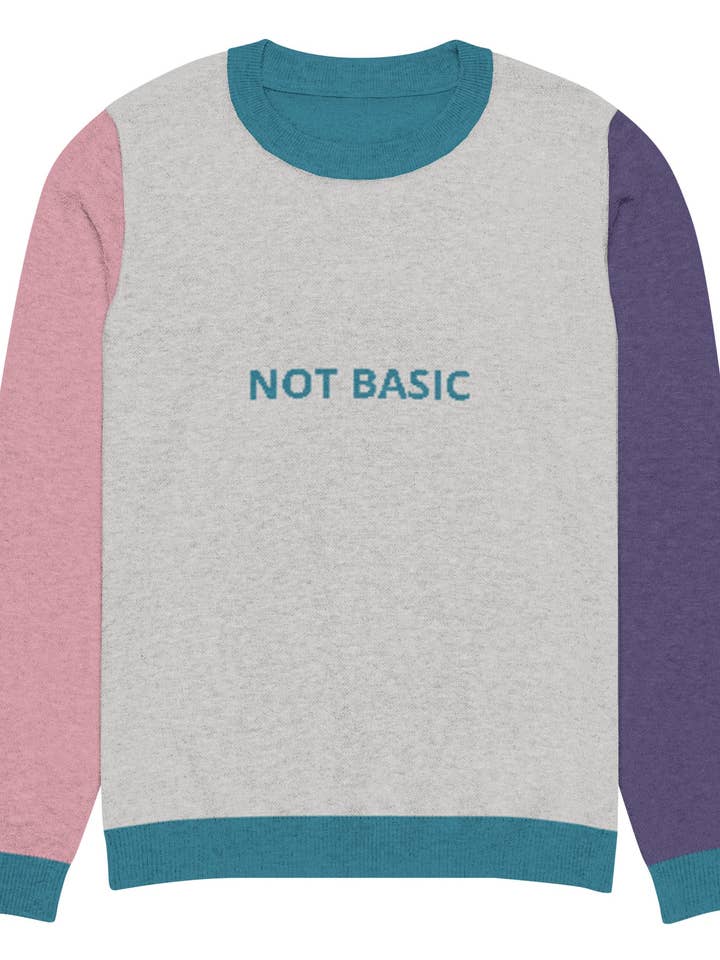 Unisex Jacquard Crewneck Knitted Sweater Classic Fit - NOT BASIC for wholesale by JUX