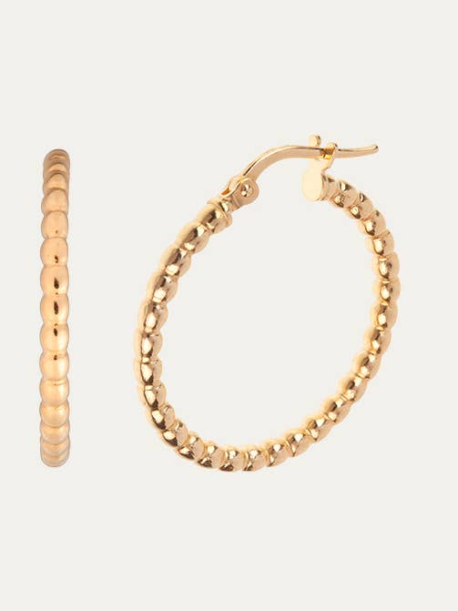 Kristen Guld Øreringe for engroshandel hos FLOR DE MENTA JEWELRY
