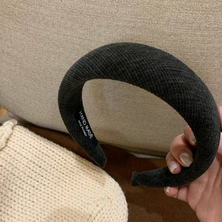 ACCITY - Wholesale Fashion Headband - Women's - Ribbed Sponge Wide Headband Retro Look_CWAHA081973