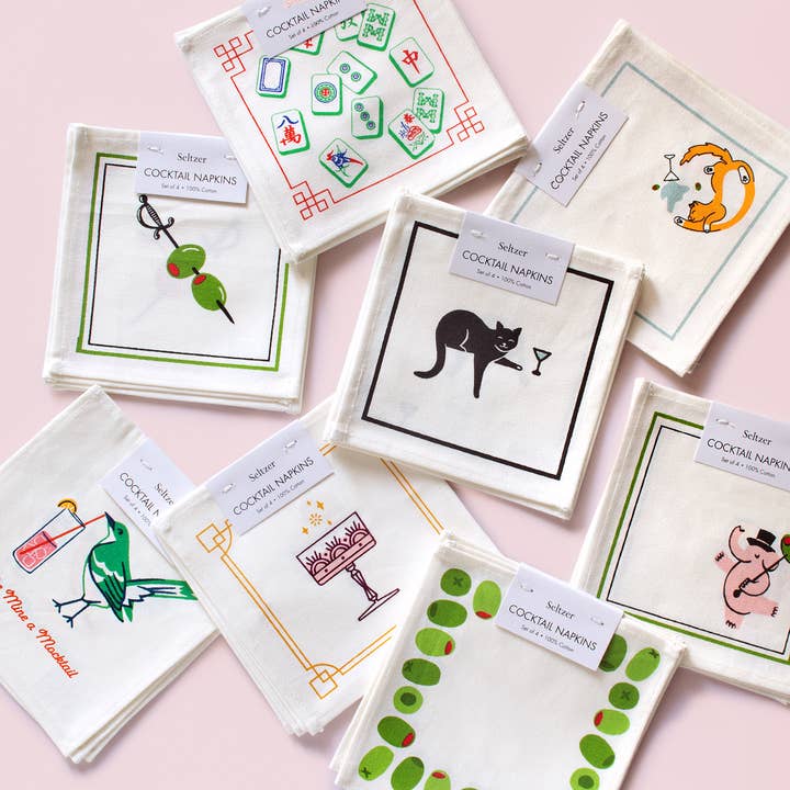 Seltzer Goods - Wholesale Dinner & Cloth Napkin - Cocktail Mocktail Cocktail Napkin Set2