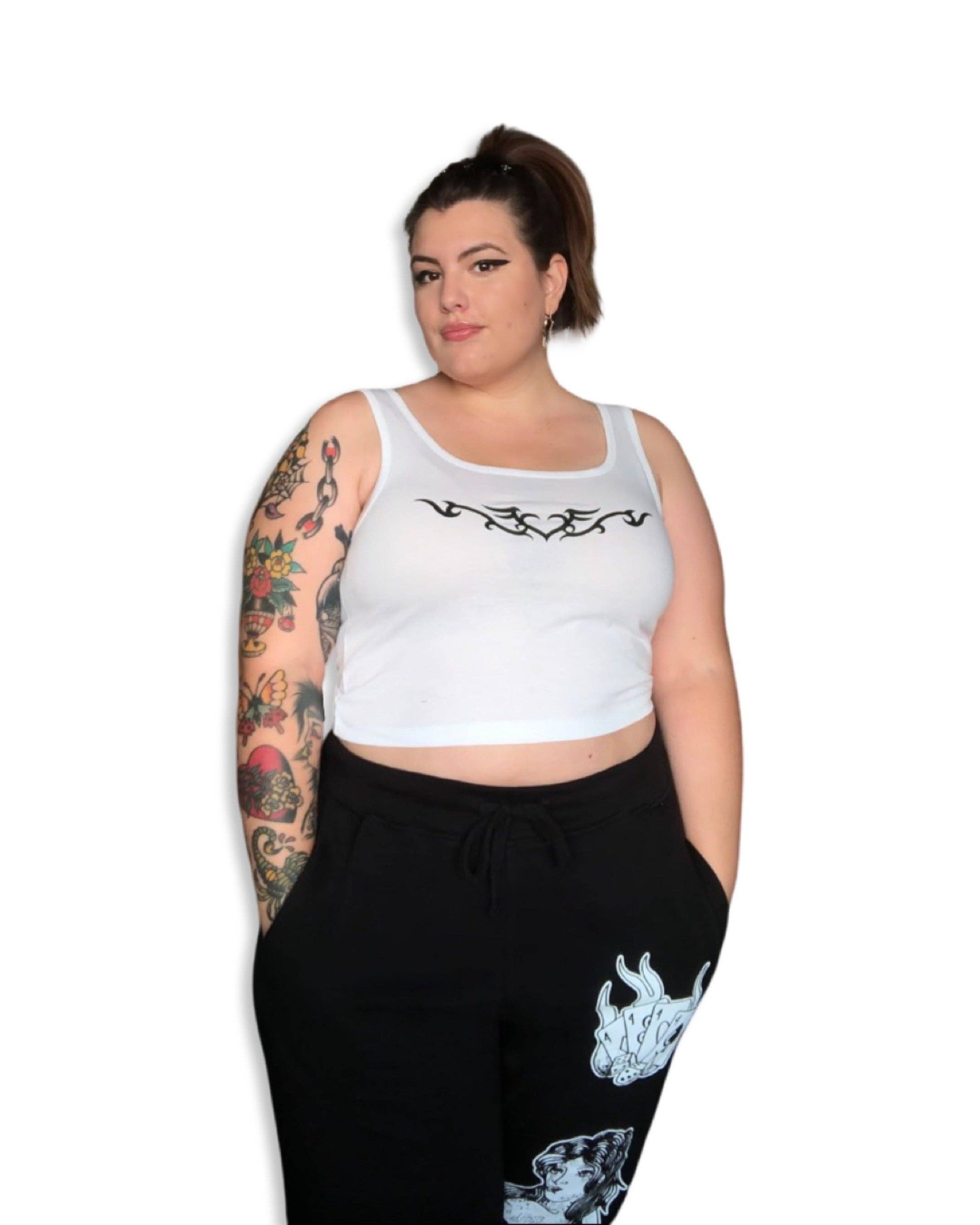 Tinta - Wholesale Tank Top - Women's - Heart Tattoo Cropped Tank Top2