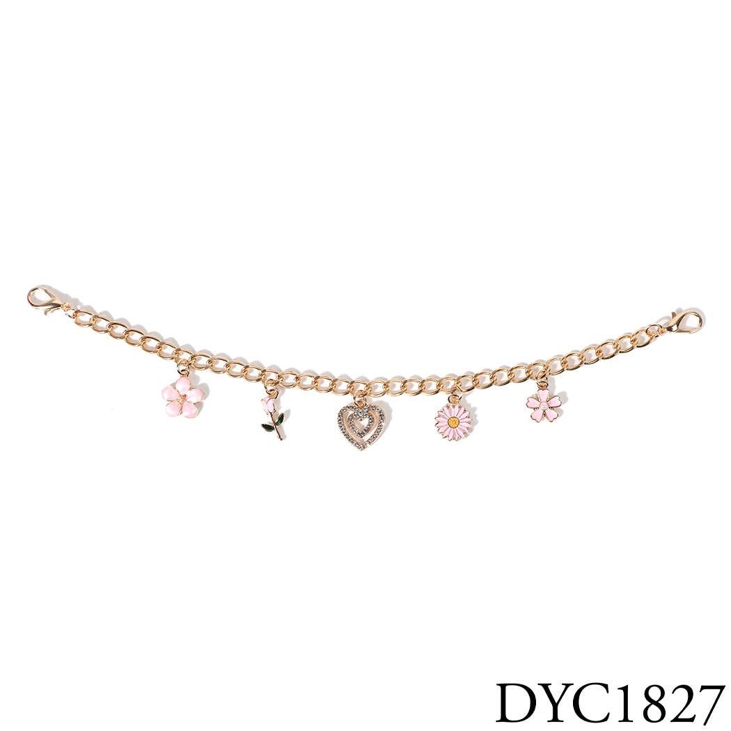 Fashion City - Wholesale Hat Accessory - Women's - Spring Summer Flowers Charm Trucker Hat Chain9