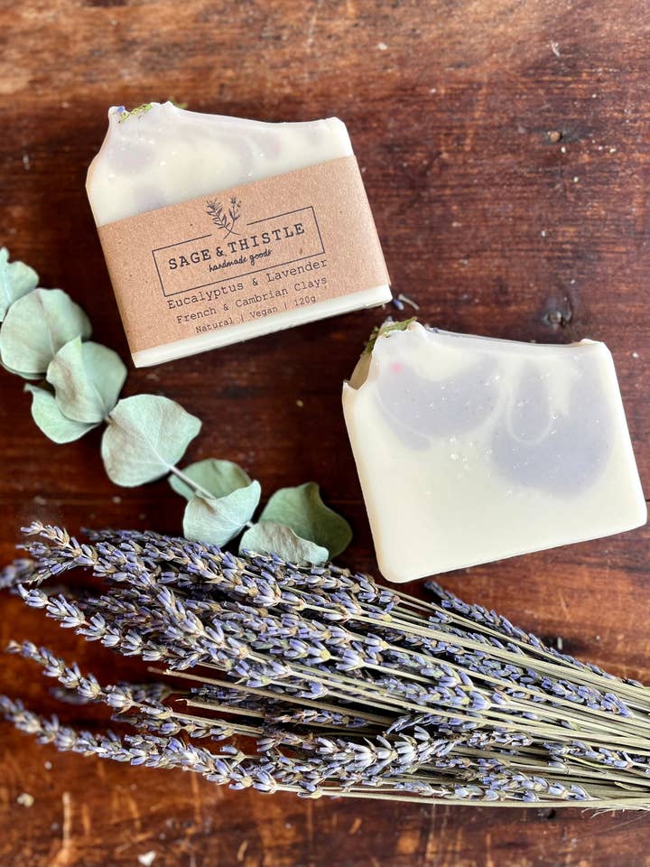 Eucalyptus & Lavender Soap for wholesale by Sage & Thistle Handmade Goods