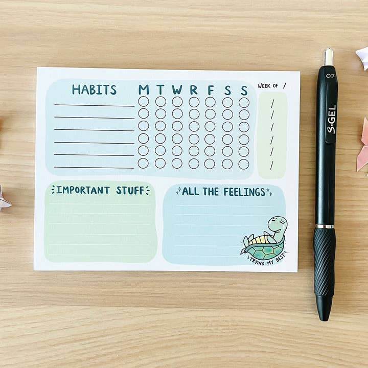 Trying My Best Habit Tracker Note Pad for wholesale by Jem and Cozy