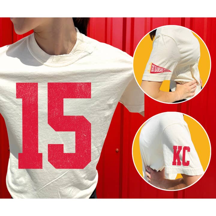 Oversized 15 - KC Pennant Sleeves (Pick Your Tee Color) for wholesale by The Red Rival Wholesale