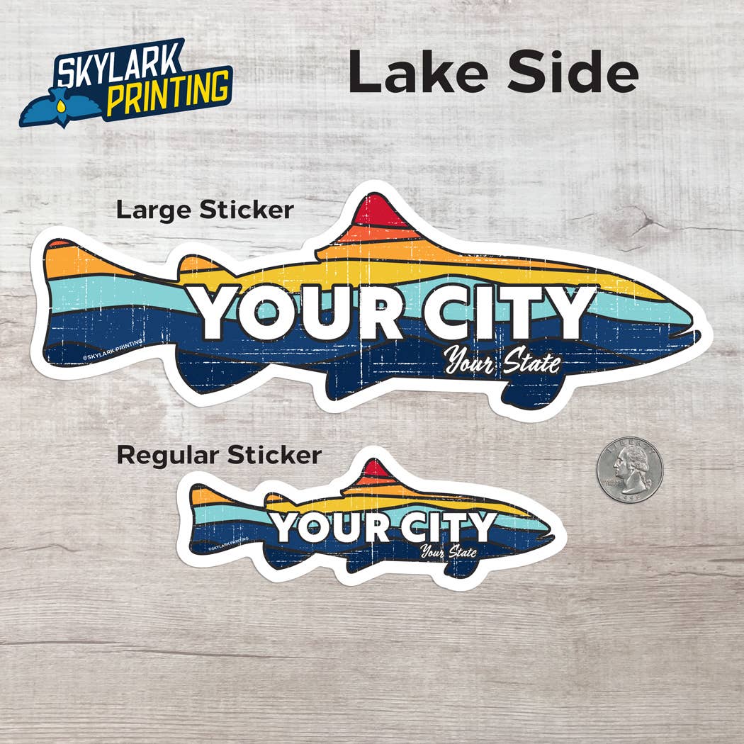 Skylark Printing - Wholesale Sticker - Custom Trout Souvenir Fish Sticker with Your Text5