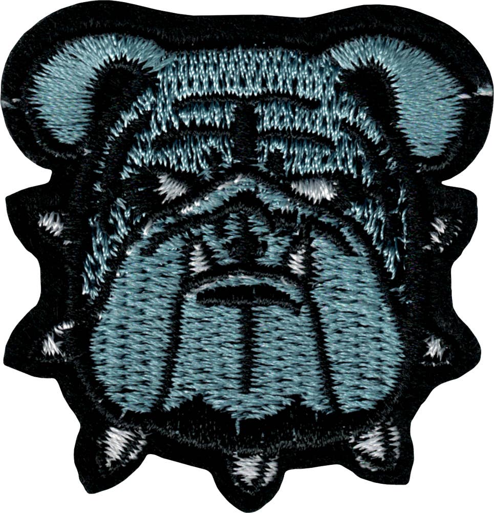 Square Deal Recordings & Supplies - Wholesale Patch - Patch - Dog - Gray Bulldog With Spiked Collar
