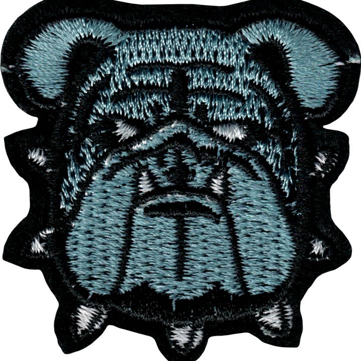 Square Deal Recordings & Supplies - Wholesale Patch - Patch - Dog - Gray Bulldog With Spiked Collar0